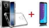 Casemania Hoesje Geschikt voor Samsung Galaxy J6 2018 - Anti Shock Hybrid Back Cover & Glazen Screenprotector - Transparant