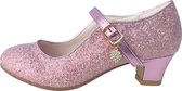 Spaanse Prinsessen schoenen roze glamour glitterhartje maat 32 - binnenmaat 21 cm - bij jurk