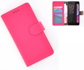Roze Bookcase wallet portemonnee hoesje voor Sony Xperia XZs