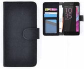 Zwart Bookcase wallet portemonnee hoesje voor Sony Xperia XZs