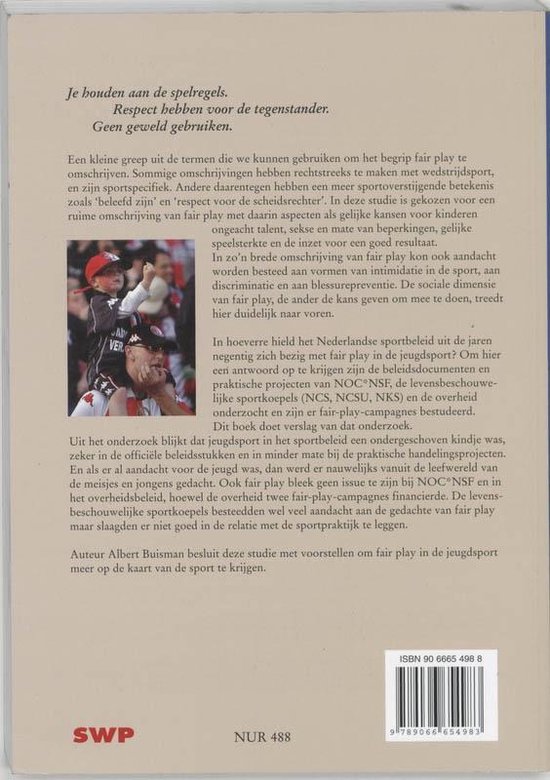 Jeugdsport en fair play in het Nederlandse sportbestel