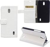 Litchi Cover wallet case hoesje Huawei Y5 Y560 wit