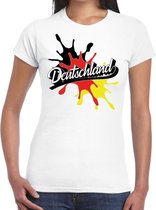 Deutschland/Duitsland t-shirt spetter wit voor dames 2XL