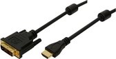 LogiLink - HDMI naar DVI-D kabel - 2m - Zwart