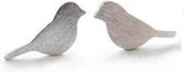 Rhylane® minimalistische oorbellen – vogel oorknopjes - kleur zilver – 3 x 9 mm