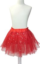 Ballet - verkleed Rokje - rood met sterren - lengte 30 cm -