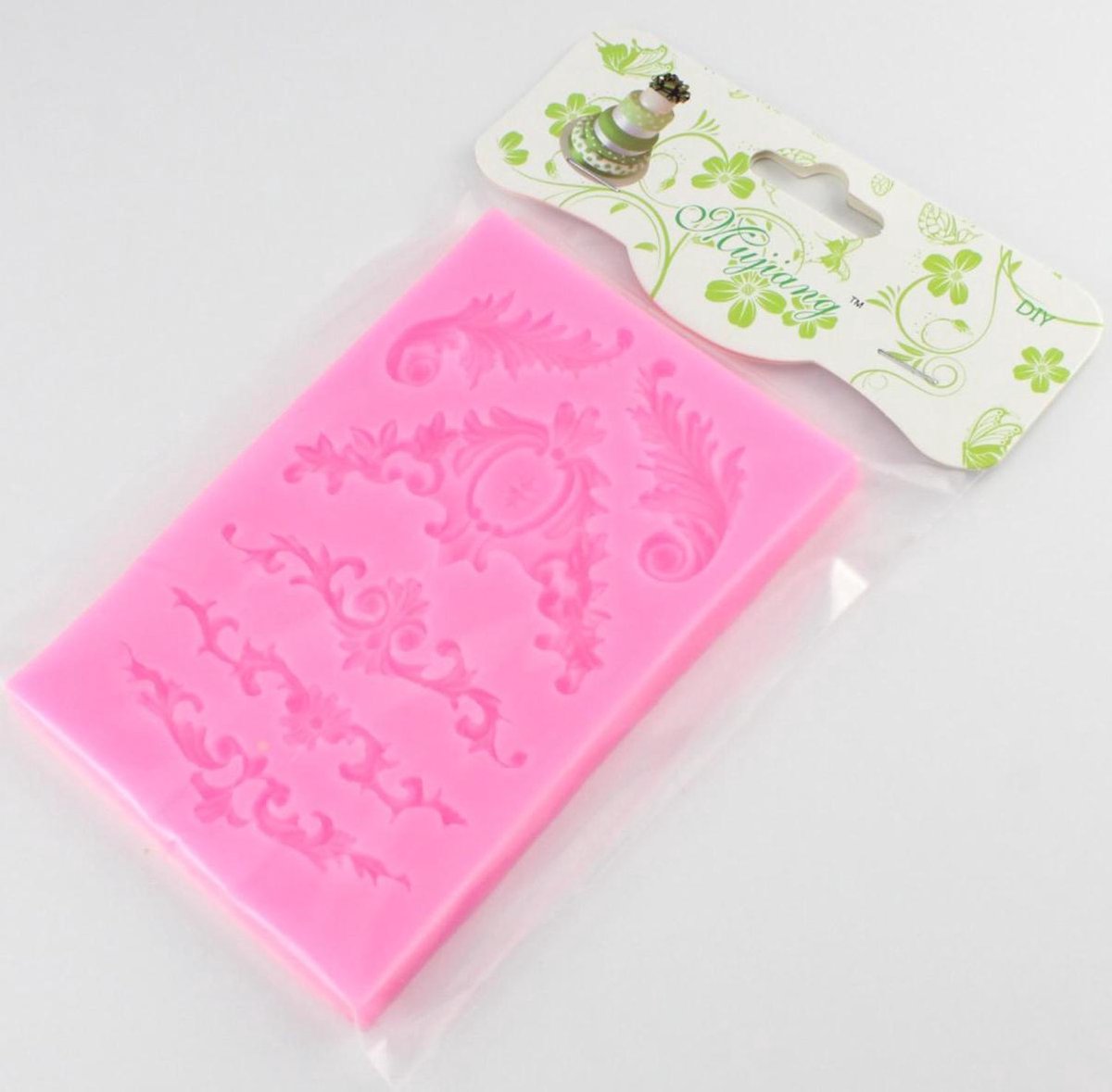 KLYNGTSK 2 Pack Fondant Siliconen Mal 3D Barok Gebeeldhouwde Cake Mould Retro Relief Fondant Mould Scroll Border Reliëf Kant Mallen Siliconen Fondant Cake Decoreren voor Sugarcraft Klei Jelly Kaars