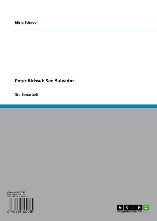 Peter Bichsel San Salvador Peter Bichsel: San Salvador (ebook), Mirja Schnoor | 9783638320085