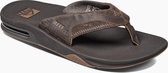 Slippers Homme Reef Leather Fanning - Marron Foncé - Taille 47