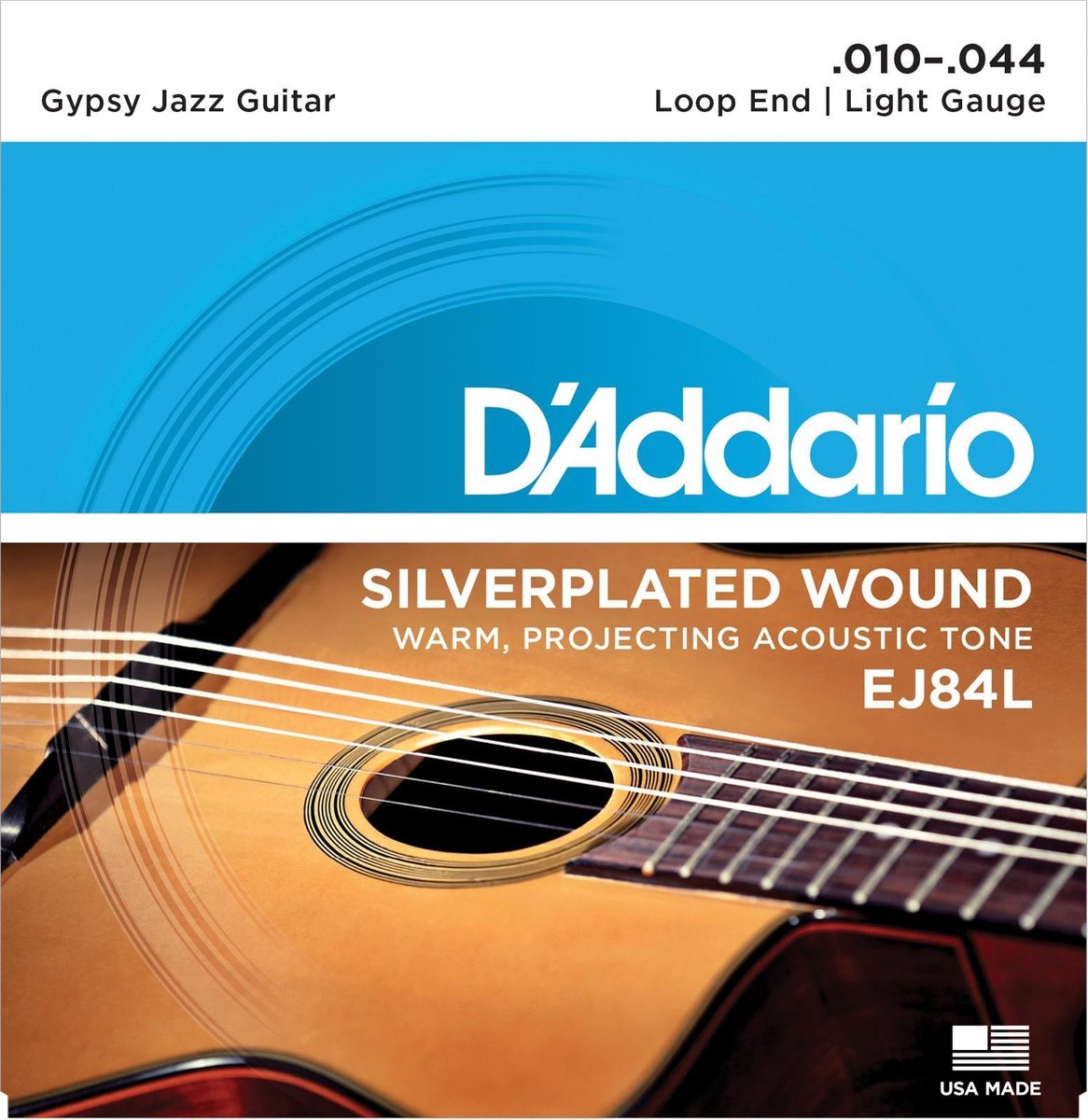 D'Addario Gypsy Jazz snaren EJ84L 10-44 Loop End, zilverplated wound - Akoestische gitaarsnaren