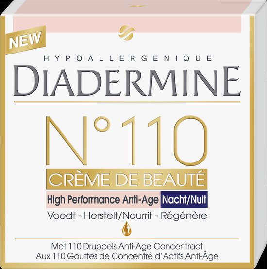 Diadermine No 110 Crème de la Beaute Nachtcreme - 1 stuk