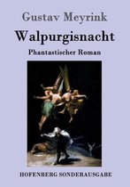 Boek "Walpurgisnacht" van Gustav Meyrink, met een schilderij van zwevende figuren.