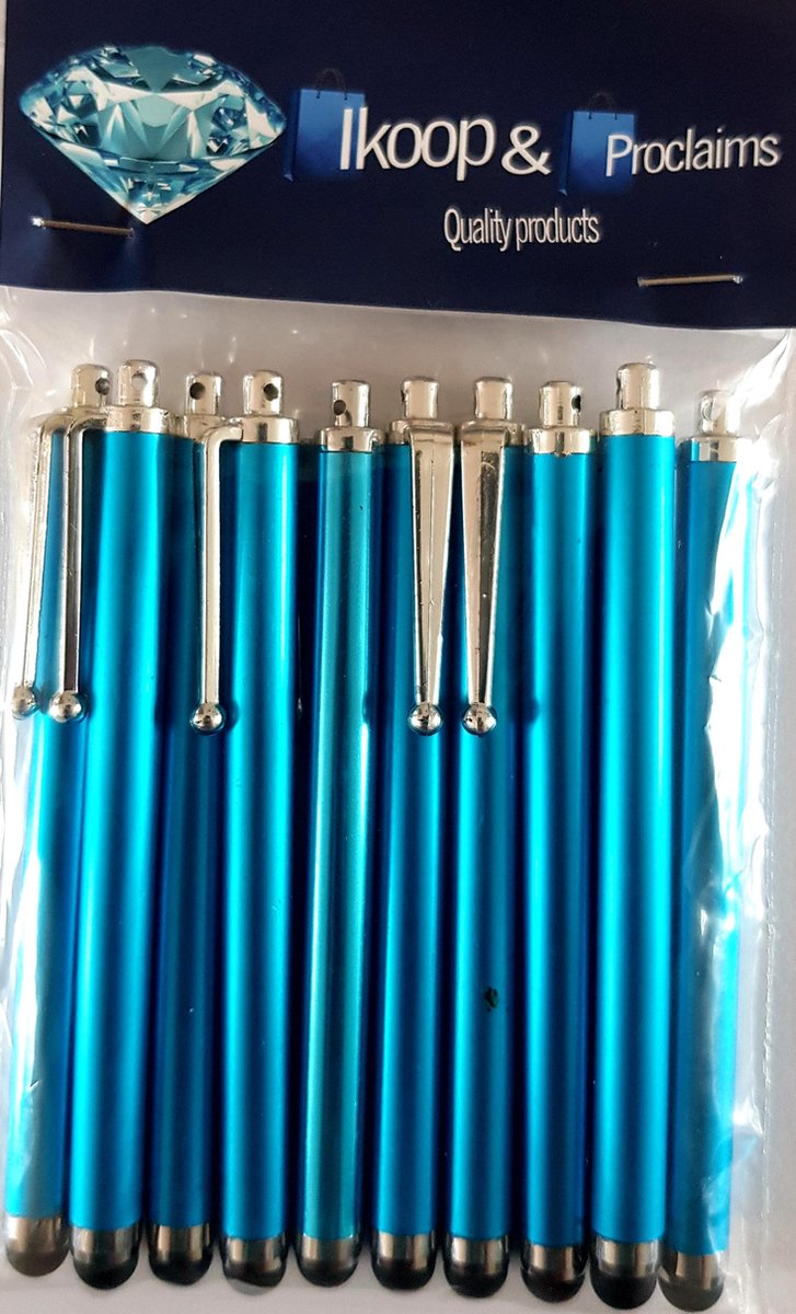 Ikoop & proclaims © 10 LUXE Stylus Pen voor Tablet en Smartphone - KLEUR: Licht Blauw
