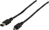 Valueline CABLE-271 firewire-kabel 4-p 6-p Zwart 1,80 m