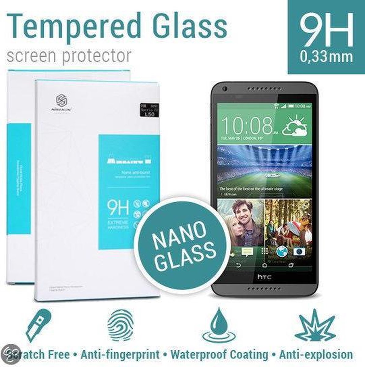 Nillkin Screen Protector Tempered Glass 9H Nano HTC Desire 816