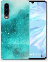 Huawei P30 Uniek TPU Hoesje Painting Blue