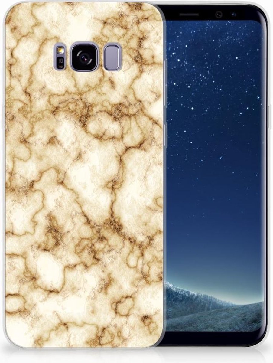 Samsung Galaxy S8 Plus TPU Siliconen Hoesje Marmer Goud