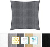 Vierkante luifel van Lumaland incl. spankoorden| Vierkant 5 x 5 m| 160 g/m² - donkergrijs