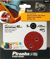 Piranha Schuurschijf  excentrische schuurmachine 125mm, 40K 5 stuks X32177