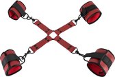 Bad Kitty – Cross Bondage Set voor Handen en Voeten ook Afzonderlijk te Gebruiken – Rood