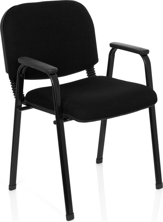 hjh office XT 650 - Chaise de bureau - Chaise visiteur / Chaise de conférence - Noir