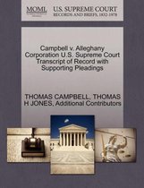 Campbell V. Alleghany Corporation U.S. Supreme Court Transcript of Record with Supporting Pleadings