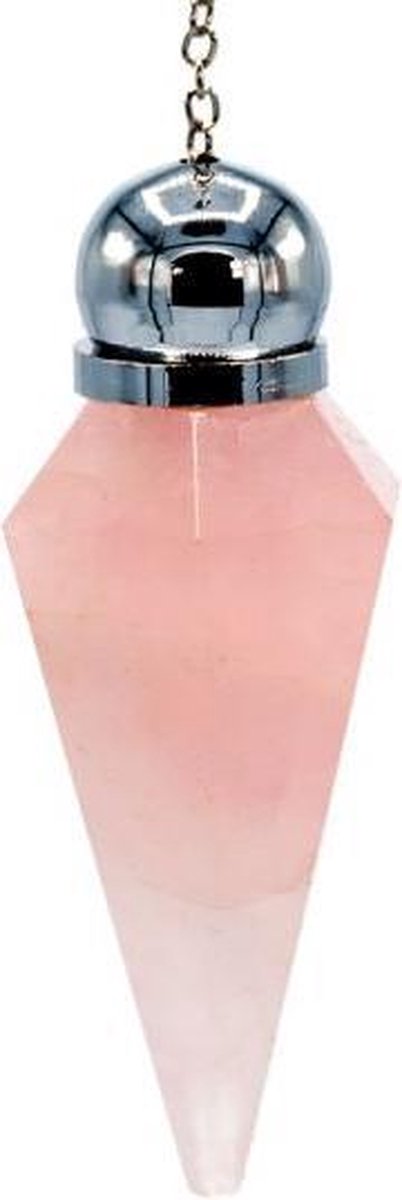 Pendel rozenkwarts facet geslepen spits + sierkraal - 5.6 - Edelsteen - Mineraal - M