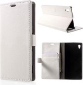 Litchi Cover wallet case hoesje Sony Xperia X Performance wit