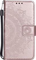 Shop4 - Sony Xperia XA2 Hoesje - Wallet Case Mandala Patroon Rosé Goud