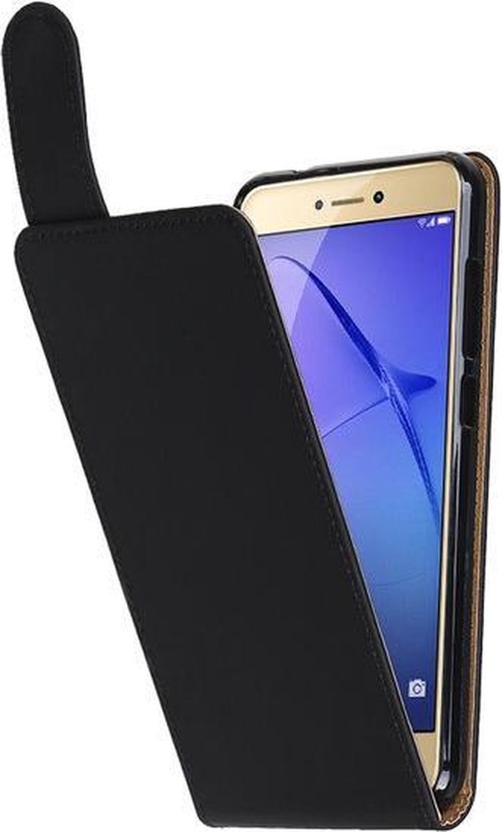 BestCases.nl Huawei P8 Lite 2017 Effen Classic TPU flip hoesje Zwart