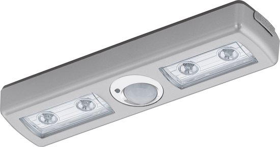 EGLO Baliola - LED wandlamp met sensor - 4-lichts - zilverkleurig/kunststof