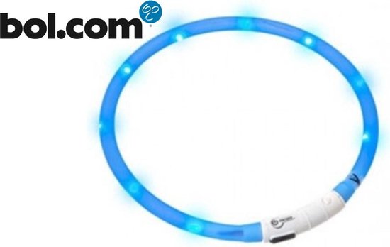 Standaard halsband - 20 cm tot 70 cm verstelbaar - reflecterend - Blauw