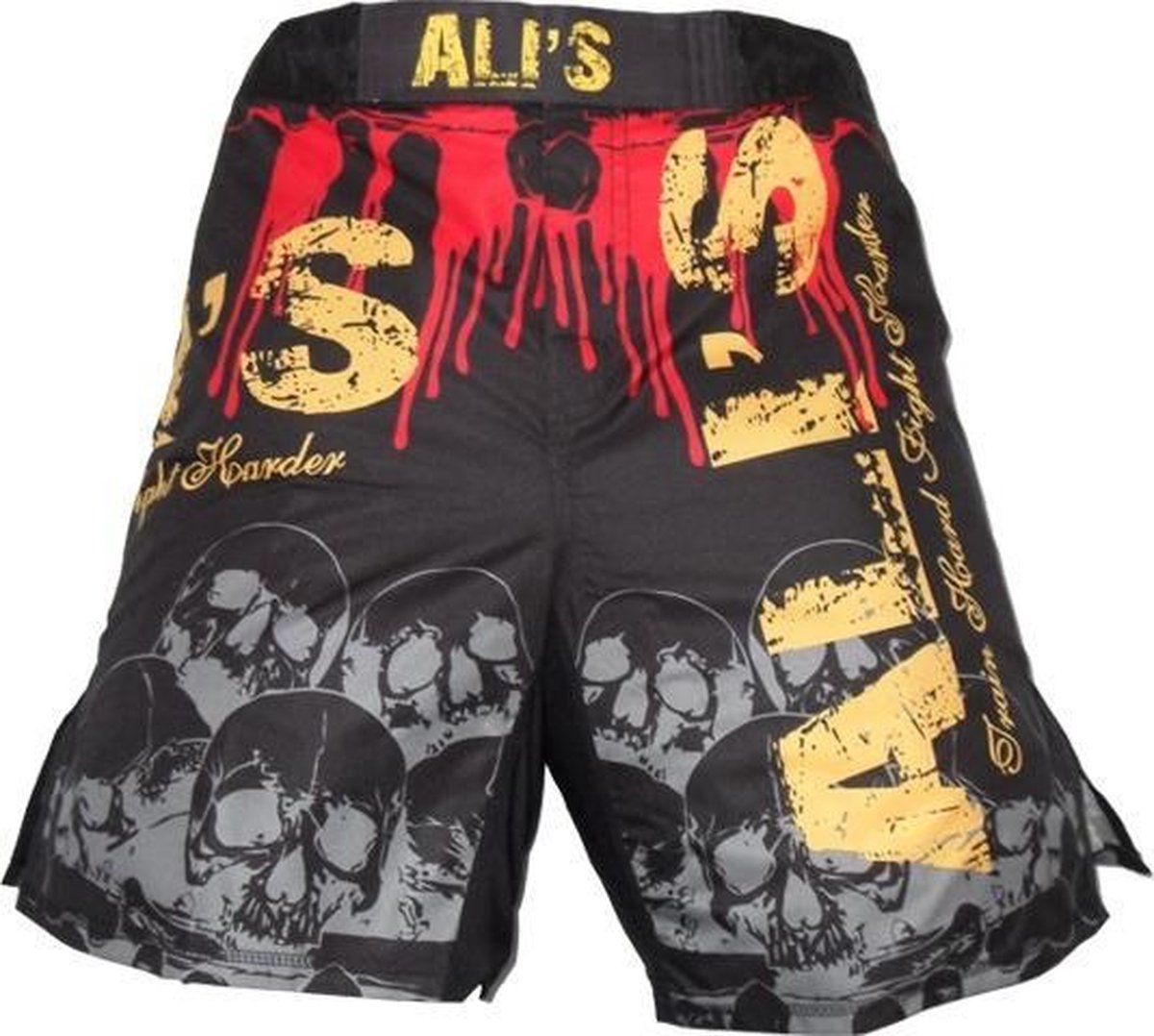 Ali's fightgear kickboks broekje - mma short - 1 zwart - XL