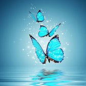 Diamond painting blauwe vlinders