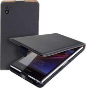 Lelycase Zwart Eco Leather Flip Case Sony Xperia Z1