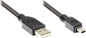 Nedis Premium USB Mini B naar USB-A kabel - USB2.0 - tot 3A / zwart - 3 meter