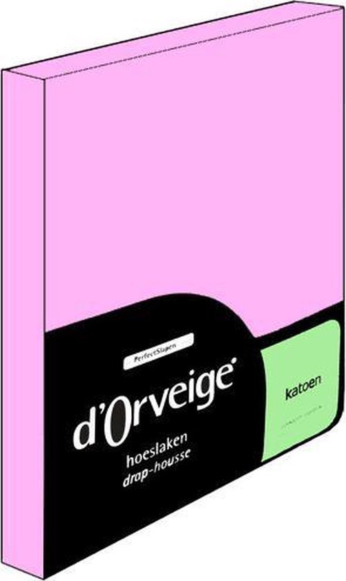 D'Orveige Hoeslaken Katoen - Tweepersoons - 160x200 cm - Roze