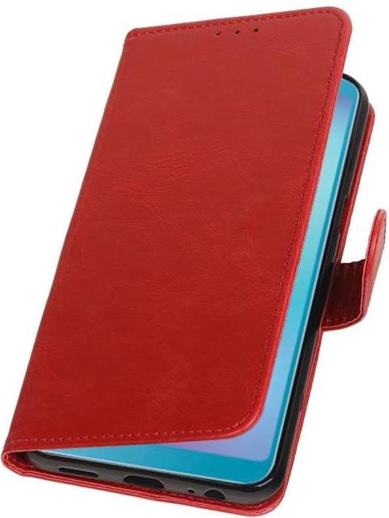 Rood Pull-Up Booktype Hoesje voor Samsung Galaxy A6s