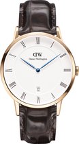 Daniel Wellington Dapper York DW00100085 - Horloge - Leer - Bruin - Ø 38mm