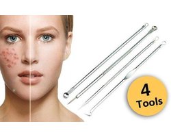 Now4you - Pilaten Comedonenlepels - set van 4 soorten - mee-eters verwijderen