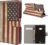 USA vlag agenda wallet case hoesje Microsoft Lumia 535