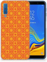 Geschikt voor Samsung Galaxy A7 (2018) TPU Siliconen Hoesje Design Batik Orange