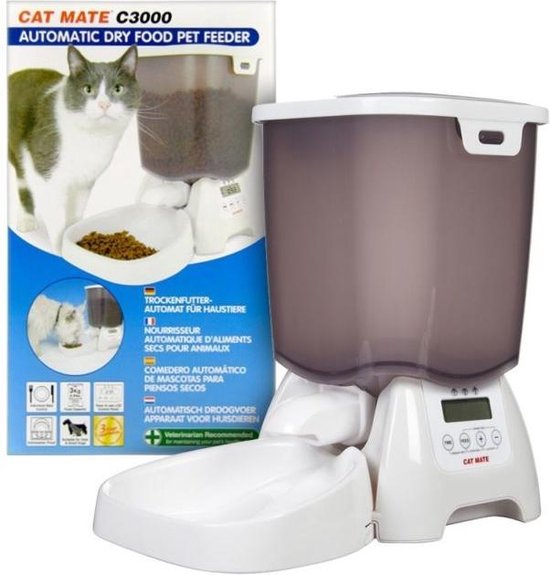 PETMATE Cat Mate distributeur d'aliment 3kg - Blanc - Pour chat