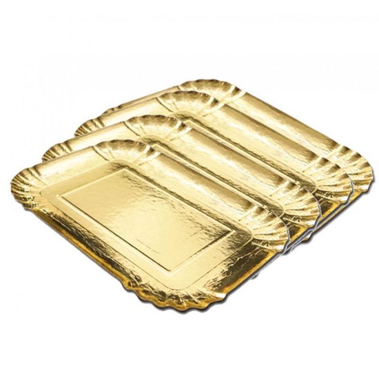 Plateau en carton doré Unité Paquet Dimension L42 × L28 cm Quantité 25  Couleur Or