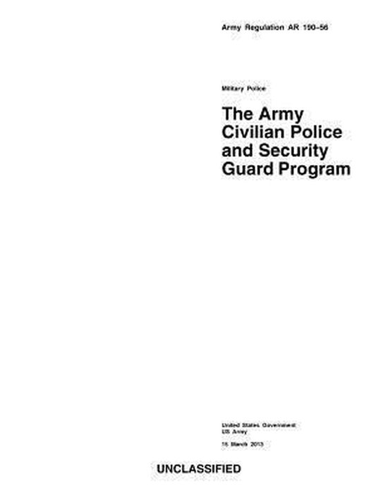 Army Regulation AR 19056 Military Police The Army Civilian Police and