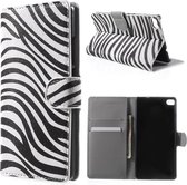 Huawei Ascend P8 agenda wallet hoesje zebra