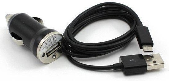 2 in 1 oplaadset / oplader voor de Nokia Asha 201 (USB kabel + Autolader) -  kleur zwart 