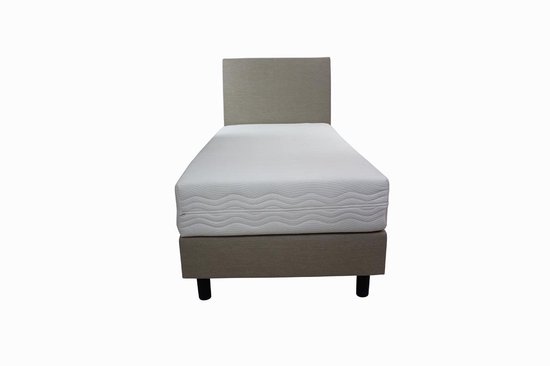 1 persoons bed - Eenpersoons bed - 80x190 cm - Met Matras - Beige | bol.com
