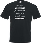 Mijncadeautje Unisex T-shirt zwart (maat XXL) Als mijn kookkunst je niet bevalt