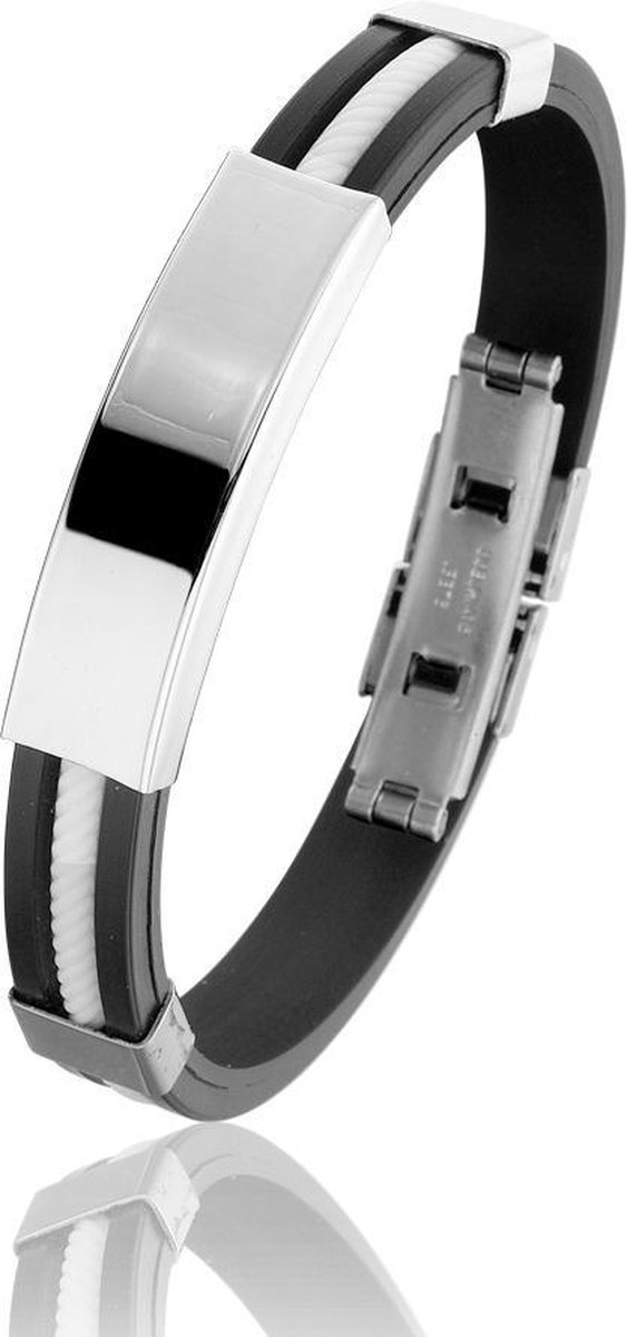 Montebello Armband Rumex - 316L Staal - Siliconen - 10mm - 20cm
